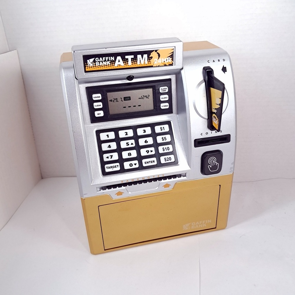 Gaffin ATM Savings Bank Debit Card Electronic Piggy Bank Money Toy Kids gold